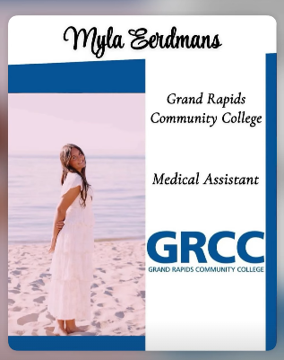 Myla Jane - Professional portrait with GRCC Medical Assistant credentials